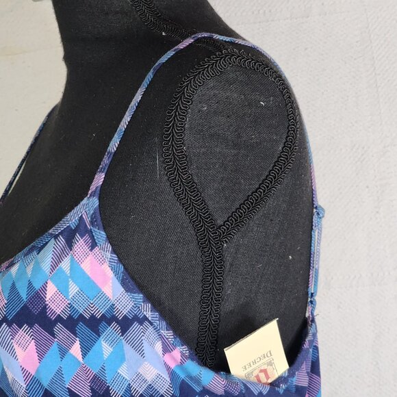 Decree Acrosstown Blue Crop Midriff Spaghetti Strap Cotton Span Cami Top Size XL - Picture 9 of 16